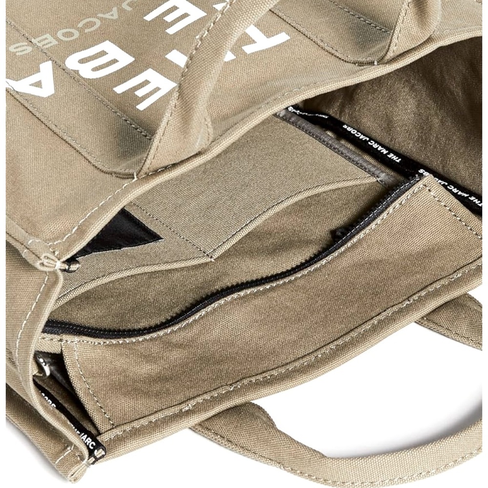 Marc Jacobs The Tote Bag in Taupe with White Logo - Picture 5 of 5